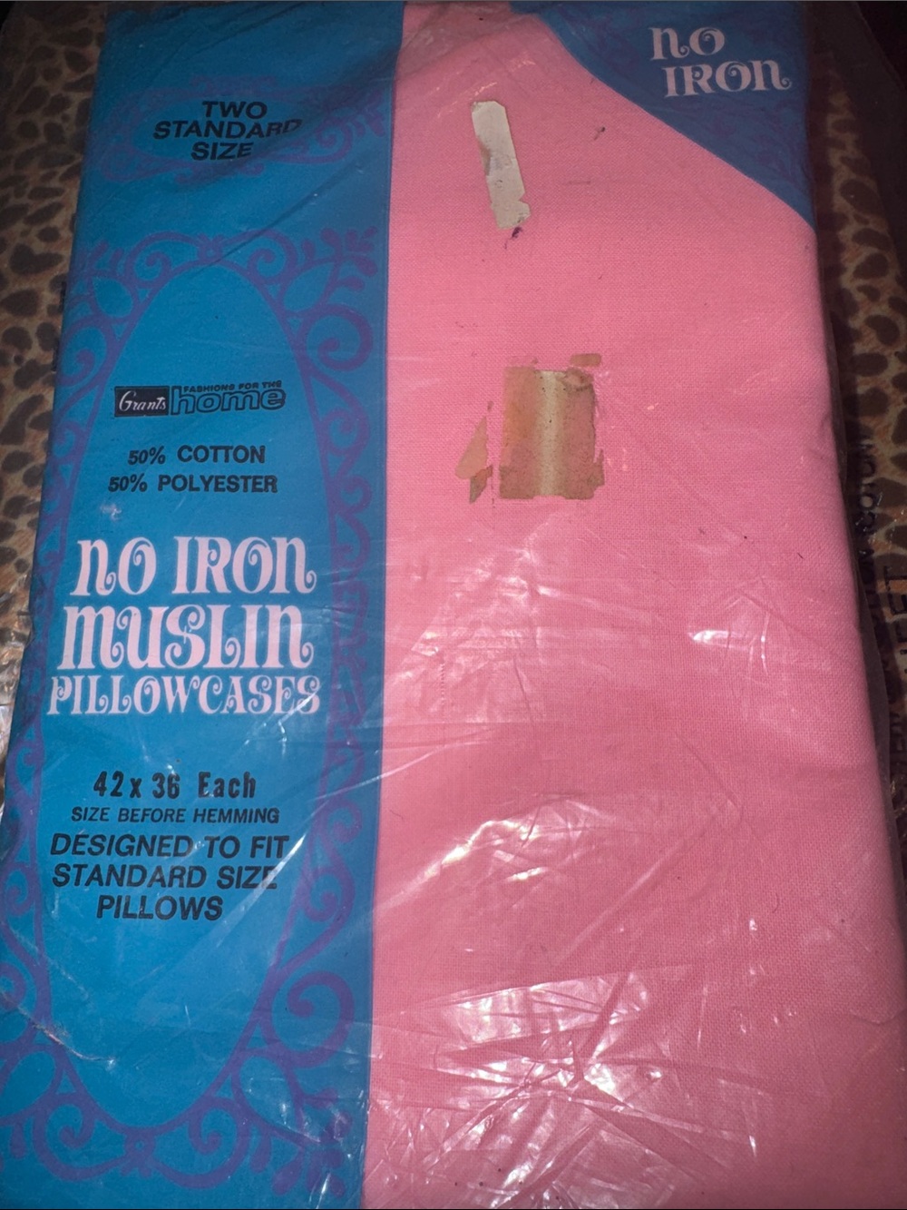 NOS Deadstock Vintage No Iron Muslin Pillowcases 42x36
